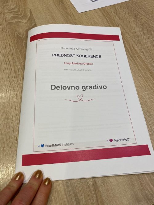 Delavnica koherence za podjetja – regulacija stresa in izboljšanje fokusa zaposlenih - delovno gradivo